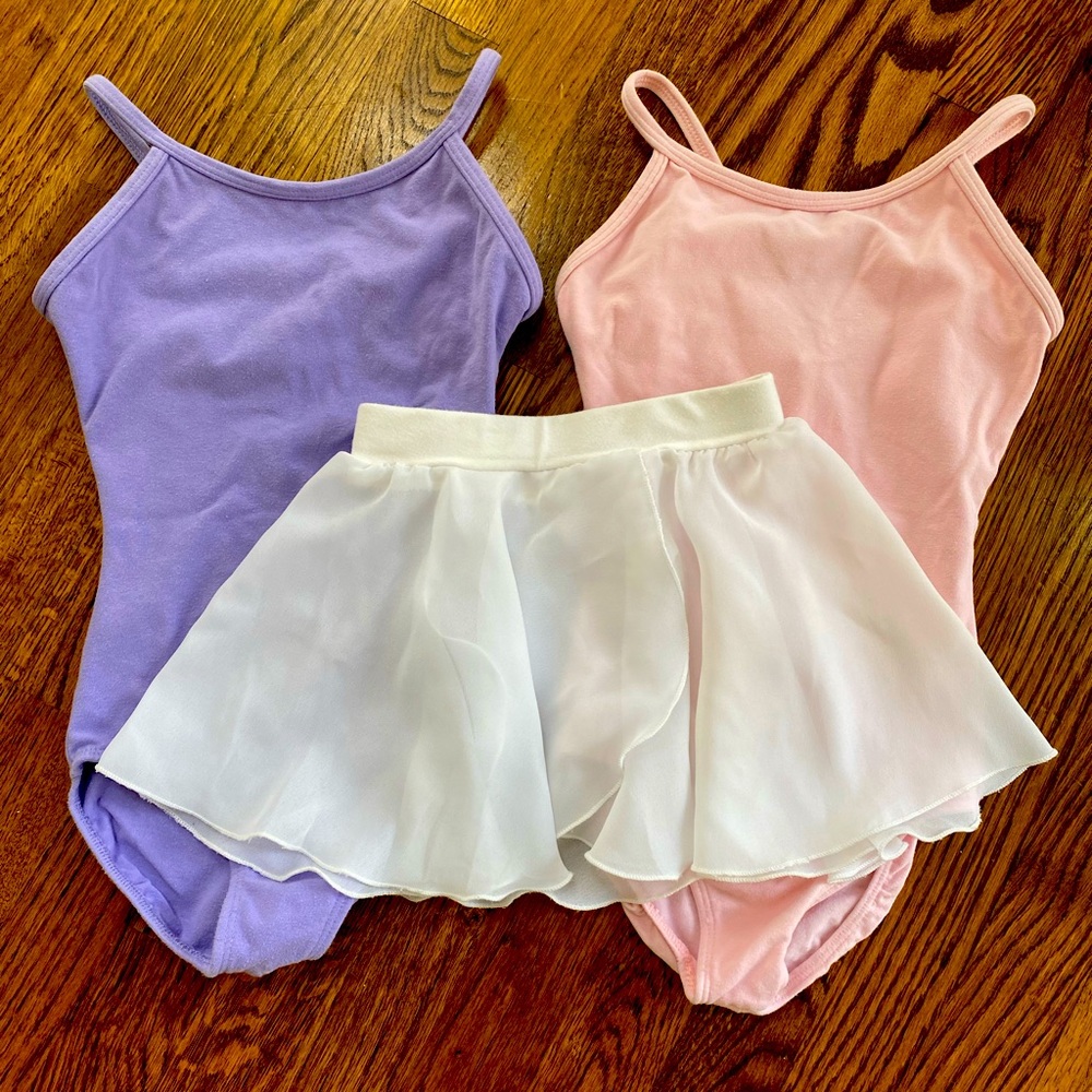 Girls Dance Leotard with Skirt Bundle